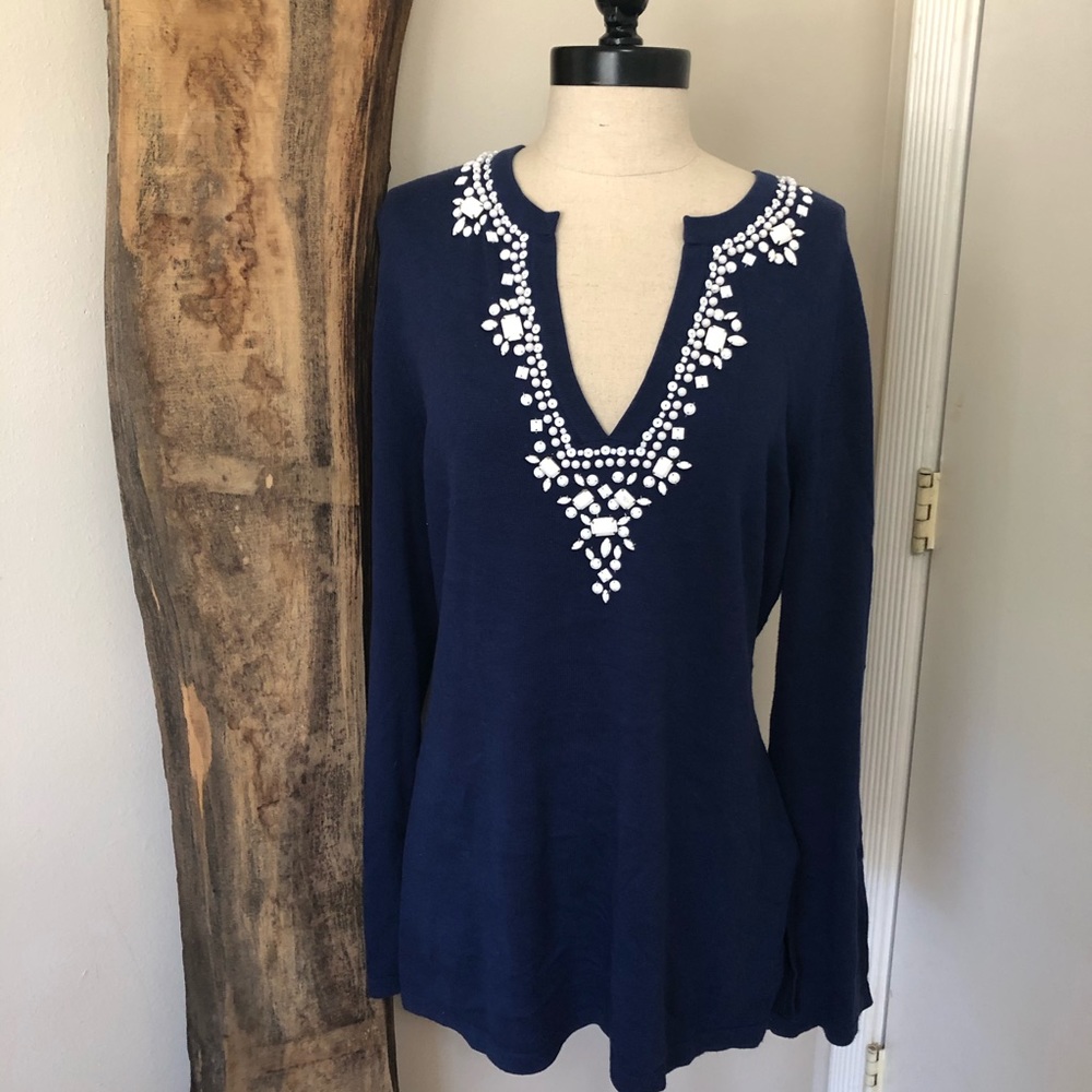 💎 Michael Kors Navy Tunic Sweater